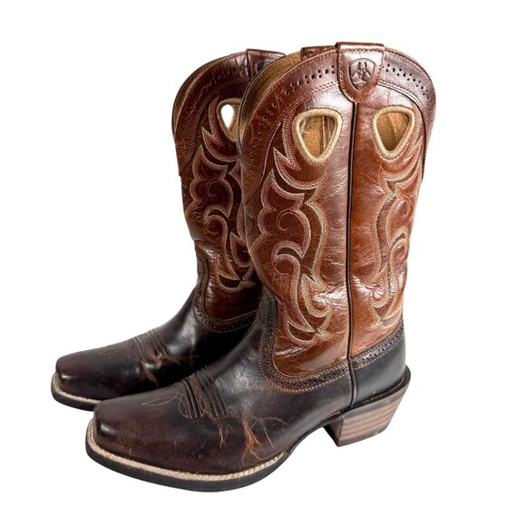 Ariat Rawhide Western Boots Men’s Size 8.5D Square Toe Style 10010953 - Picture 1 of 10